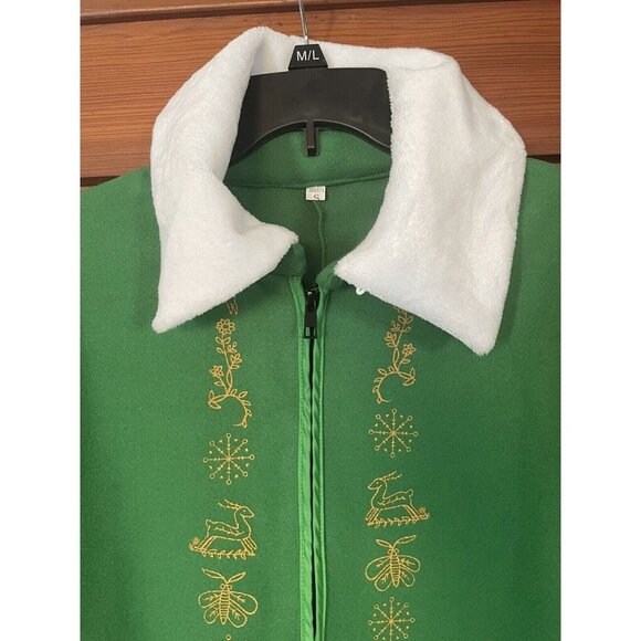 Men's Elf Costume Coat Adult Christmas Cosplay Suit Xmas Outfits Small Coat - Picture 3 of 11